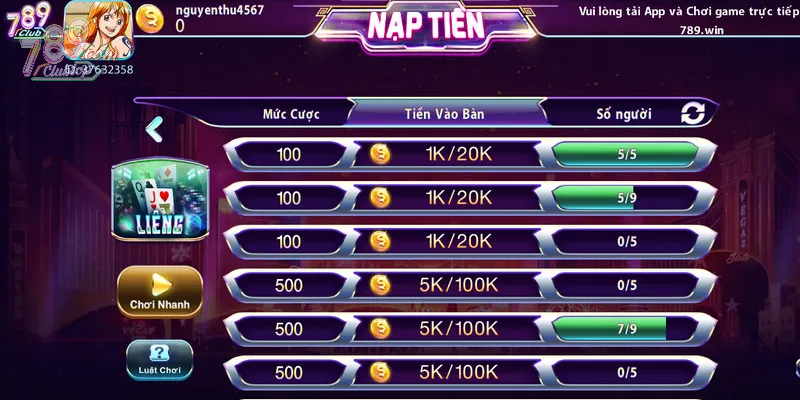 Chơi game bài 789club nhận tiền thật