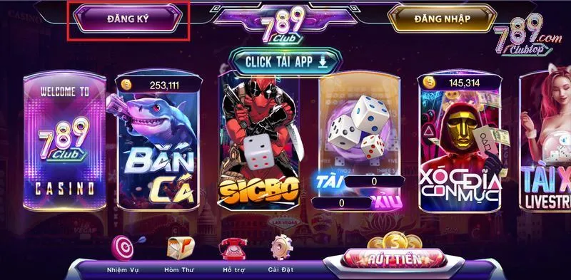 Đảm bảo truy cập đúng trang web game và nhấn đăng ký