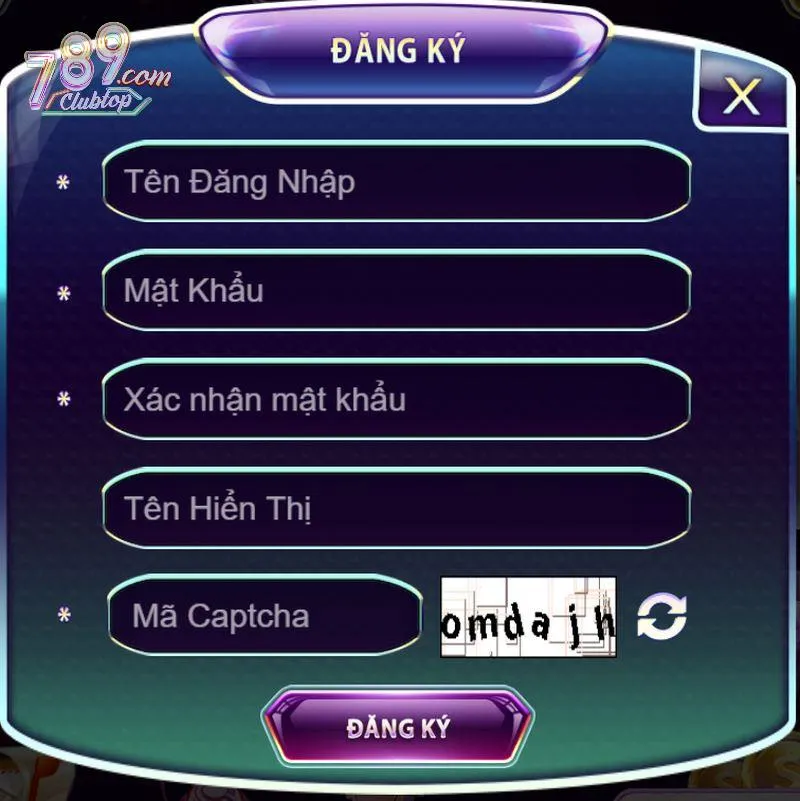 Điền đầy đủ thông tin mở tài khoản trên cổng game