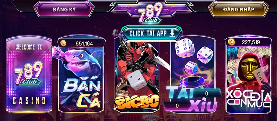 Giao diện web cổng game 789 club